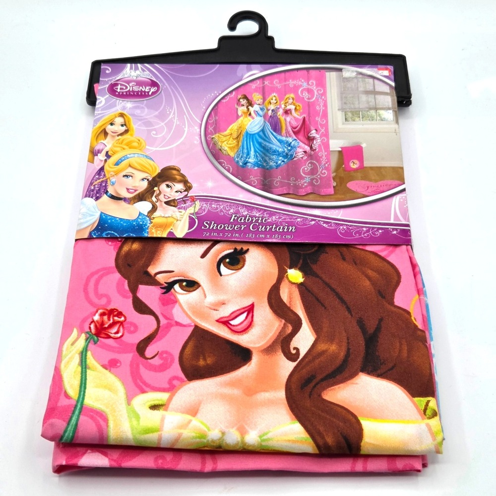DISNEY PRINCESS Fabric Shower Curtain 72" x 72" ~ Hard to Find‎ - BRAND NEW